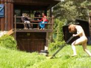 Mows the lawn as you enjoy a drink with your friends