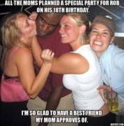 "I wish I was allowed to the party too."