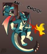 'Sneezing hazard' - Commission by 'Muzz' on Fa