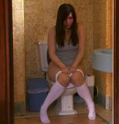 Pouting on the pisser