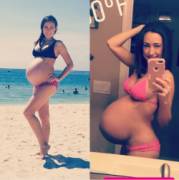 She was big before... but she just kept growing. [Pregnancy Progression]