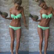 Mint bikini and a pineapple