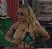 Remember when Alex's perky nip slipped out of that tiny bikini?