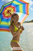 Genie Bouchard aven un parapluie