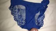 Family friend panties - 6 times cummed inside, now 3 times cummed on top of. Like it?
