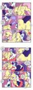 Rarity x Fluttershy (artist:ryoshockwave)