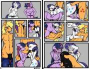 Anthro Twilight & Rarity x Rule 63 Applejack