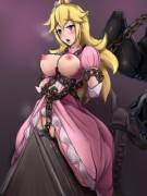 Peach rides the wooden horse