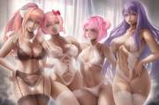 DokiDoki Lingerie Club [Ms-Cloud] (Monika, Sayori, Natsuki, Yuri)