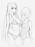 Size Comparison (Yuri &amp; Natsuki) [Otxoa60]