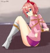 Tied up Sayori [ZipperQR]