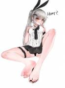 Barefoot with black nails