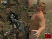 Medusa 3D fuck. Anaglyph porn