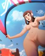 D.Va at the beach (KittyPuddin)