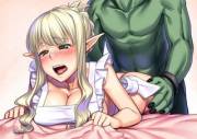 Orc fucking his elven housewife (H Kasei) [Original]