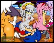 Zeta, Rouge, Amy & Blaze Show Sonic Who's Boss. (zeta r-02) 