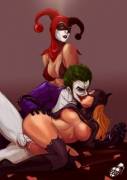 Batgirl Captured by Joker & Harley Quinn (tinkerbomb)