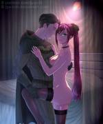 Akasha Bloodriver & Bruce Wayne (jyuichi) [Rosario + Vampire crossover]