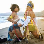 Volley blitz-ball w/ AmyFantasy (Rikku) &amp; rykkucosplay (Yuna)