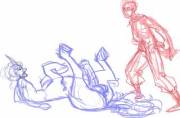 Not sure if Im going to finish, so have a sketch. Danny/Brian centaur peen [NSFW]