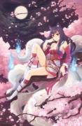 Ahri on a cherry tree