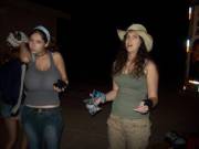 She's in total shock at how much larger the other girl is.