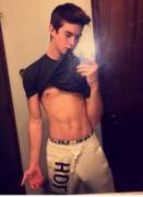 Twink selfie with outline