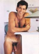 Naked in the kitchen