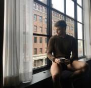 Drinking by the window