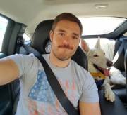 Me and my Pup Echo Heading to a 'Murica Pool Party :)