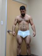 Beard and some white briefs 
