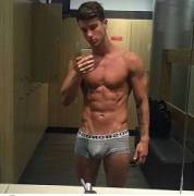 Standing in his underwear