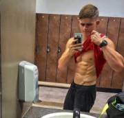 Showing off his chest