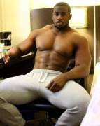 Hottie in grey sweat pants