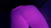 My hot pink tights under black light
