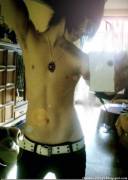 Love his smooth chest and necklace :)