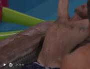 Jason slight peek of pubes