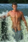 Pavel Novotny getting all wet