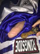 Smoke and stroke in boxing trunks