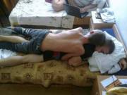 On top of his boyfriend