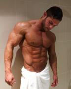 Tavi Castro fresh from the shower