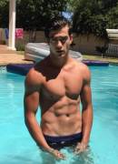 Standing in the pool