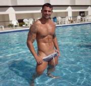 Standing in the pool