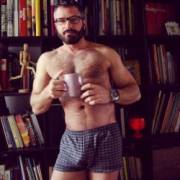 Daddy in the library