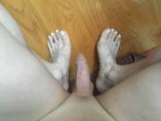 Make me cum on my feet and you can clean them up for me