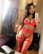 Isis Mascote as a sexy devil