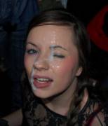 She's having a hard time opening her eye