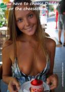 Do I eat the cheesecake or my daughter?