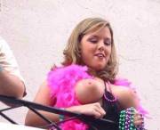 Showing her big boobs