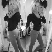 Enjoying her new pants